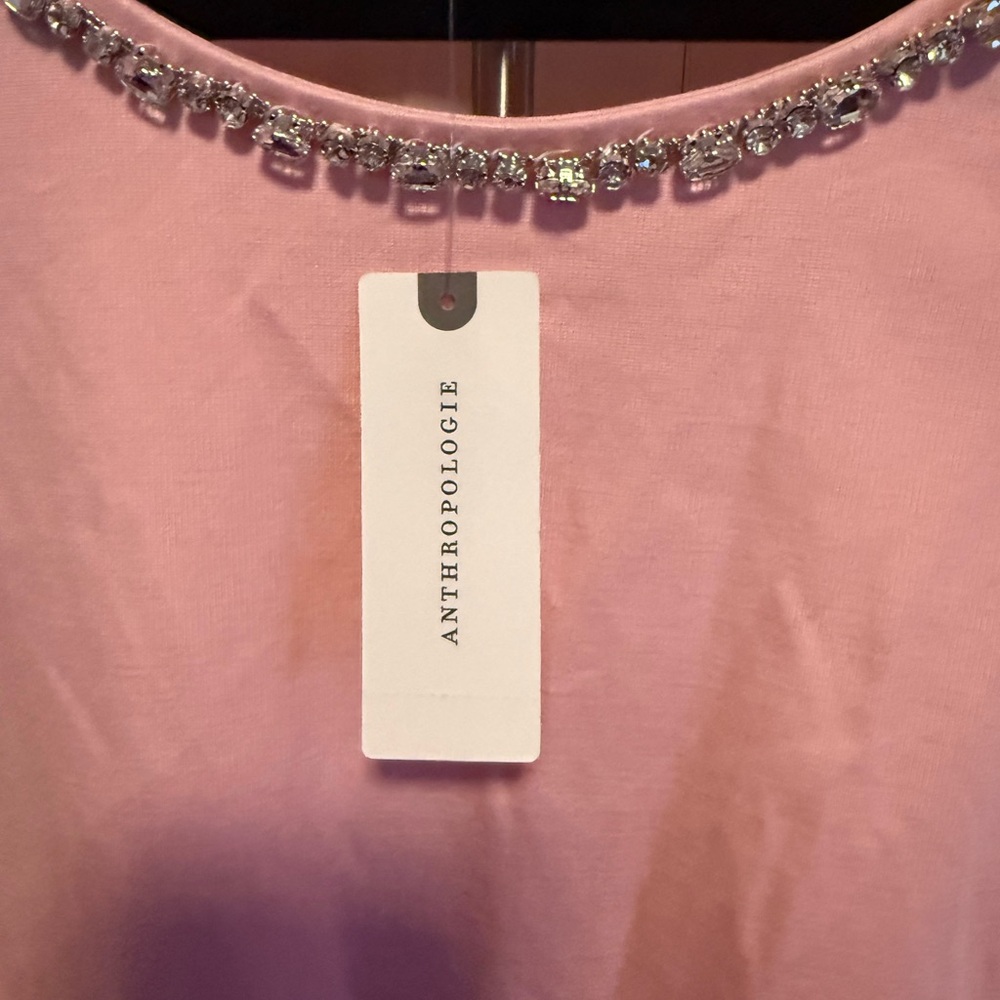 Maeve Pink Jeweled-Neck Sleeveless Top - Picture 7 of 8